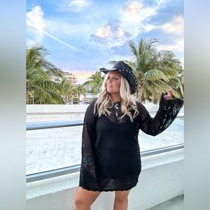 Black Crochet cover up